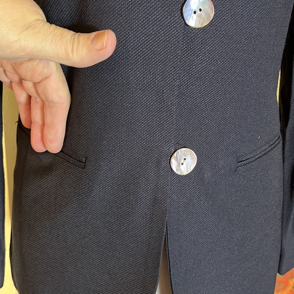 Vtg PETITE SOPHISTICATE COLLECTION Size 6 V-Neck 3-Button Blazer Black Career - Picture 13 of 15